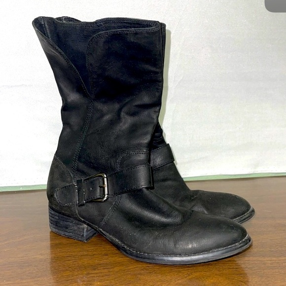 Donald J Pliner Pita Black Leather Mid Calf Boot - Picture 1 of 5